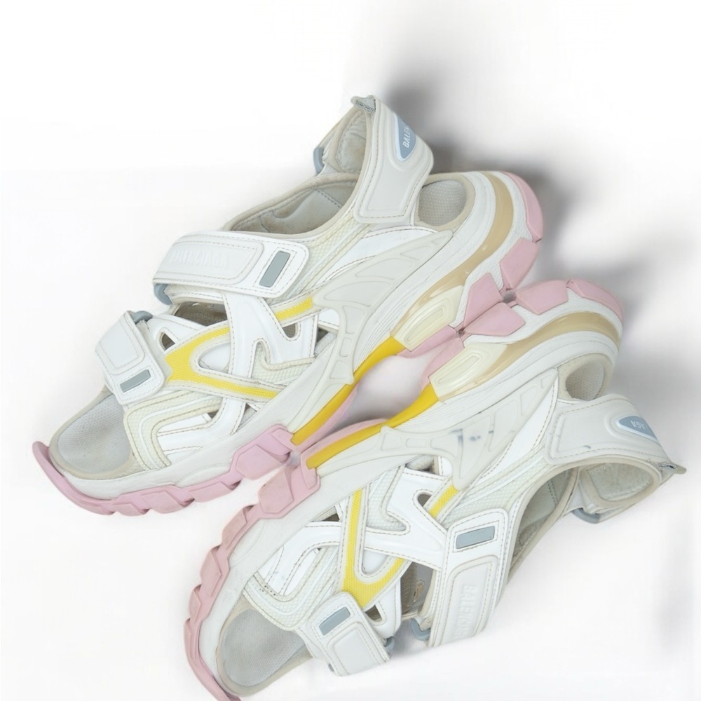 RARE Balenciaga White & Pink Track Sport Sandals US 10/ EU 40 - Picture 3 of 7